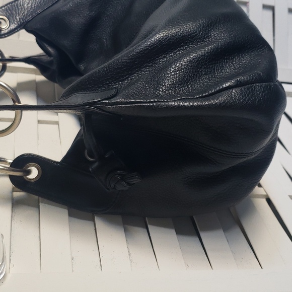 HOBO black pebble leather 2 shoulder straps bag - Picture 3 of 8